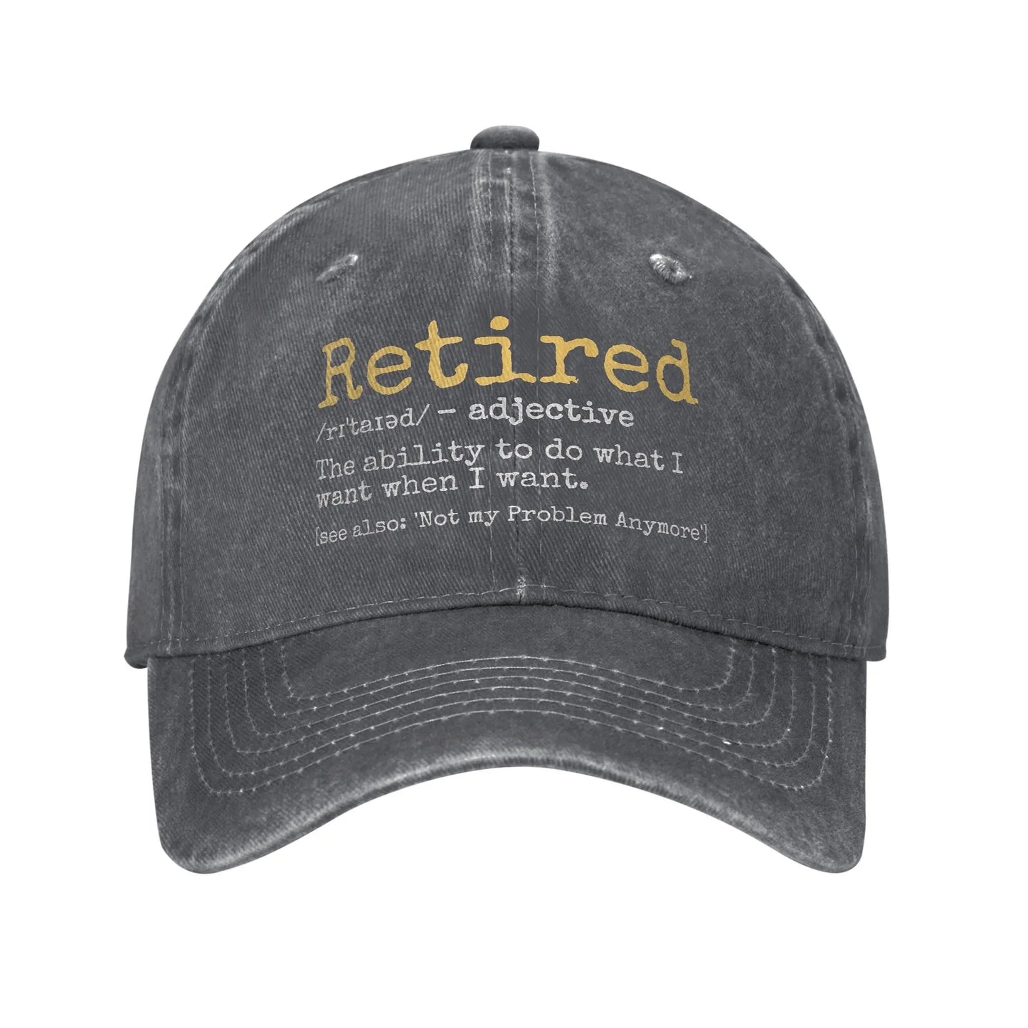 Fashion 2025 Retired Definition Funny Retirement Gag Baseball Cap Unisex Distressed Washed Snapback Outdoor Adjustable Caps Hat