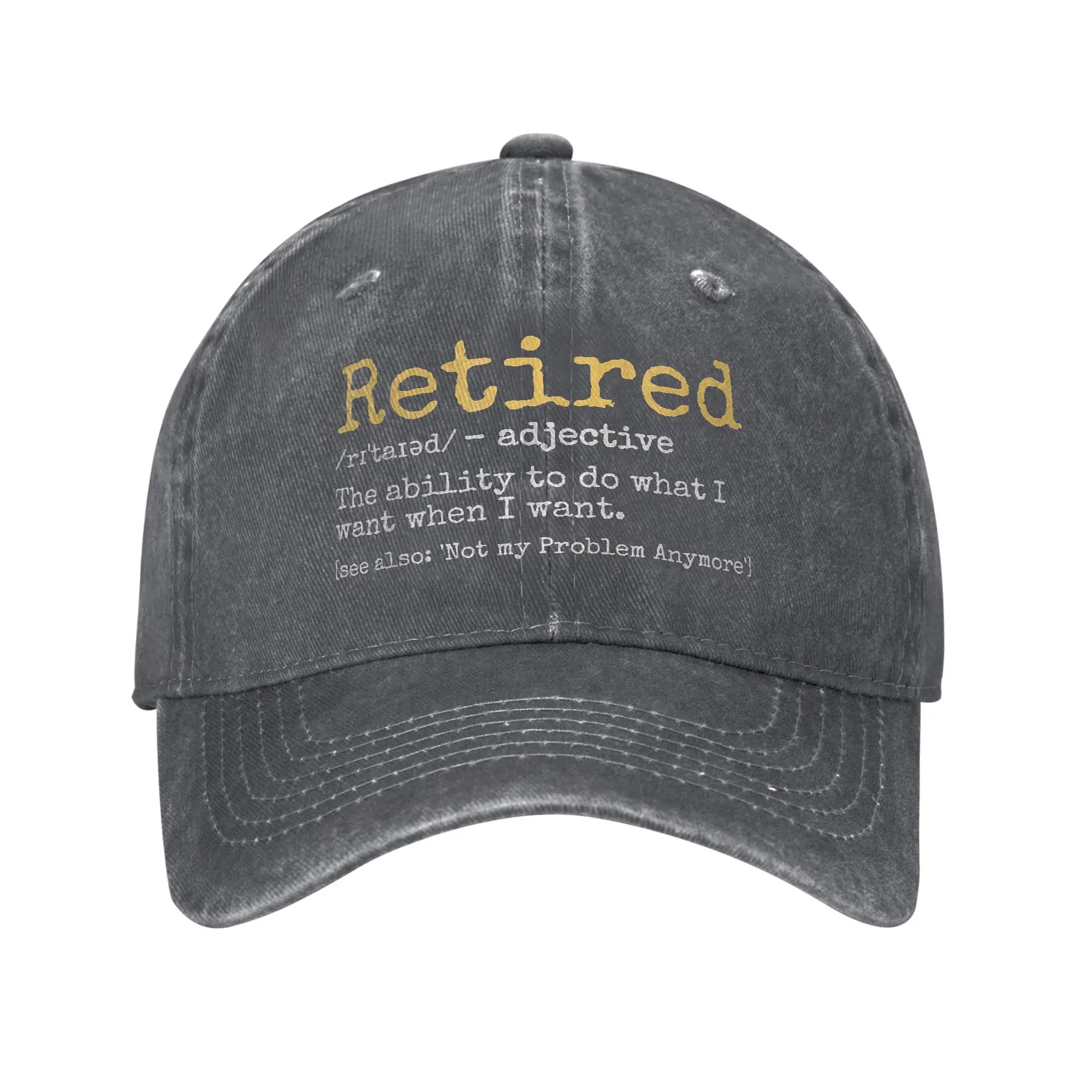 Fashion 2025 Retired Definition Funny Retirement Gag Baseball Cap Unisex Distressed Washed Snapback Outdoor Adjustable Caps Hat