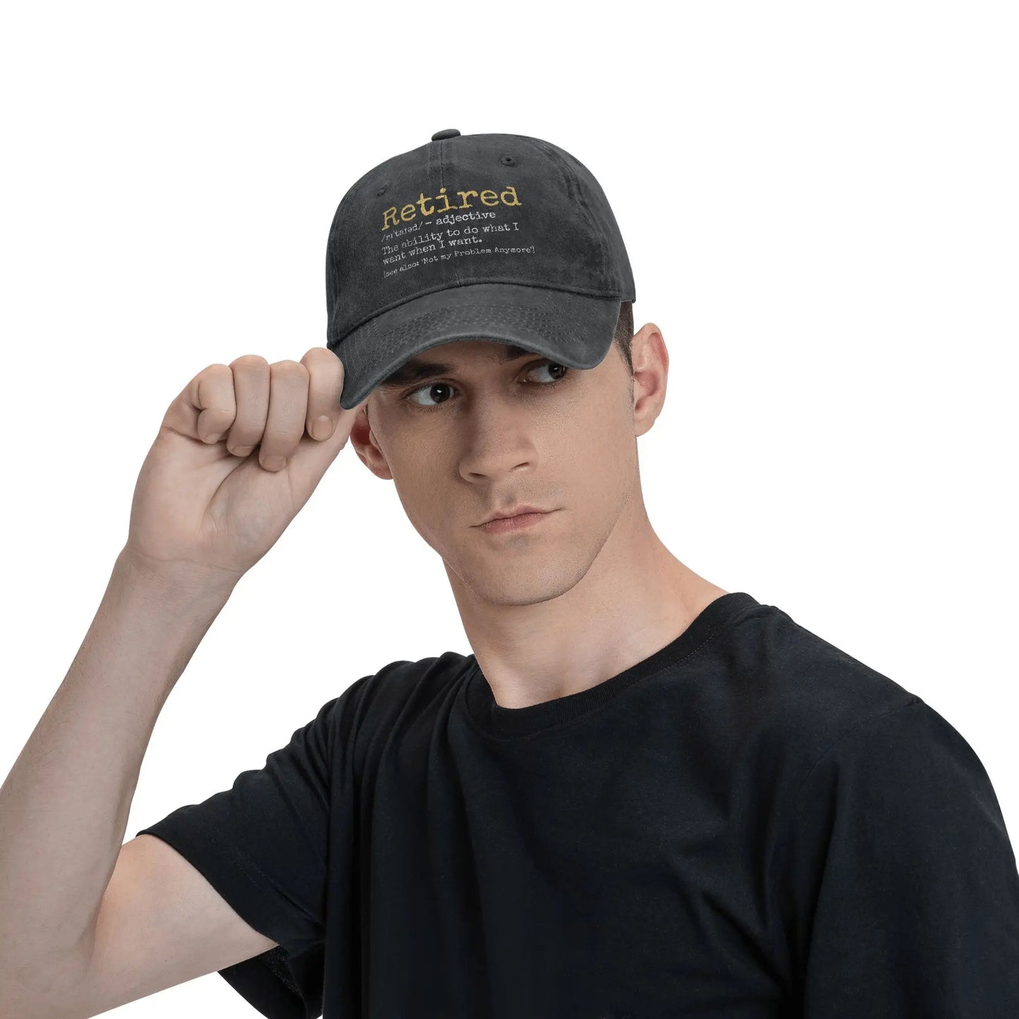 Fashion 2025 Retired Definition Funny Retirement Gag Baseball Cap Unisex Distressed Washed Snapback Outdoor Adjustable Caps Hat