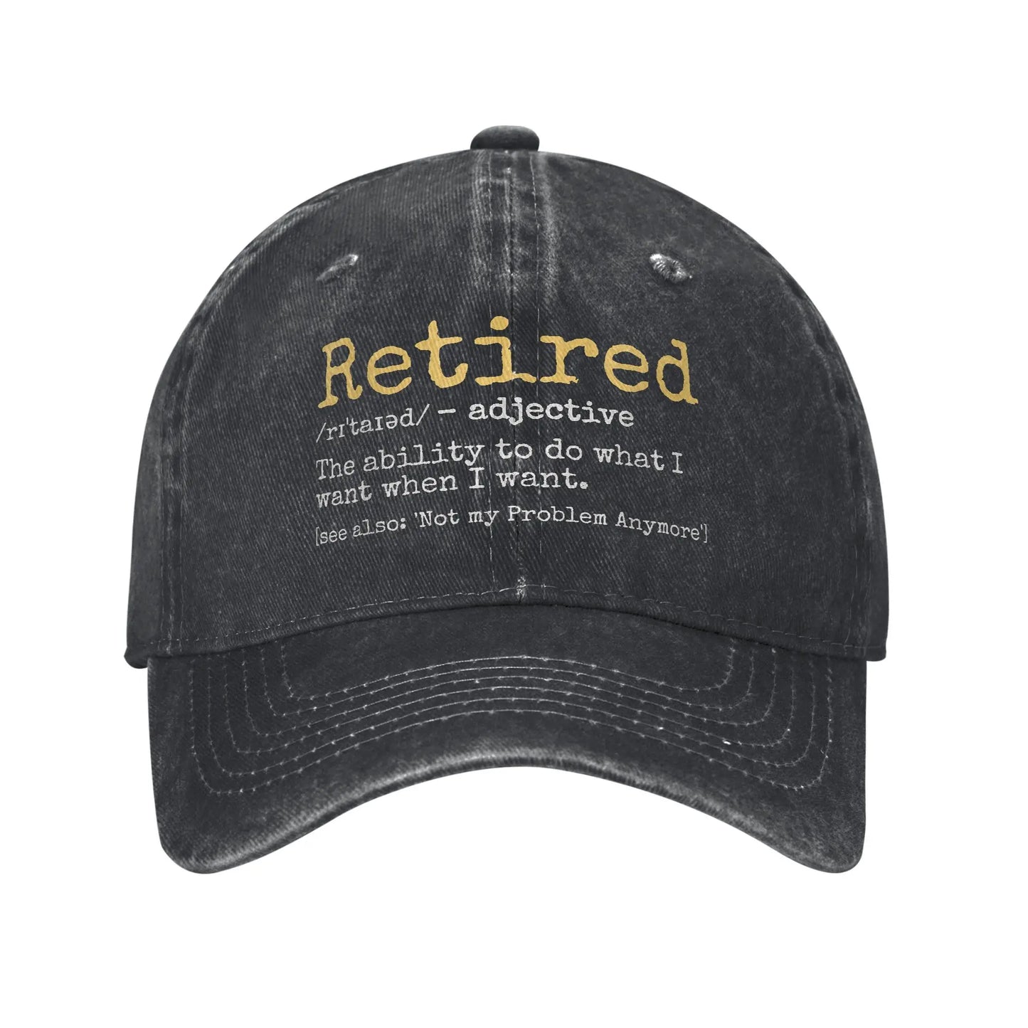 Fashion 2025 Retired Definition Funny Retirement Gag Baseball Cap Unisex Distressed Washed Snapback Outdoor Adjustable Caps Hat