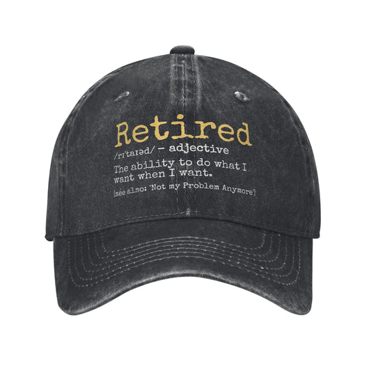 Fashion 2025 Retired Definition Funny Retirement Gag Baseball Cap Unisex Distressed Washed Snapback Outdoor Adjustable Caps Hat