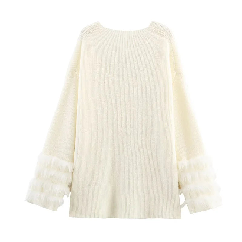 2025 Fall Fashion Trend: Fuzzy Knit Dress with Trendy Cuffs