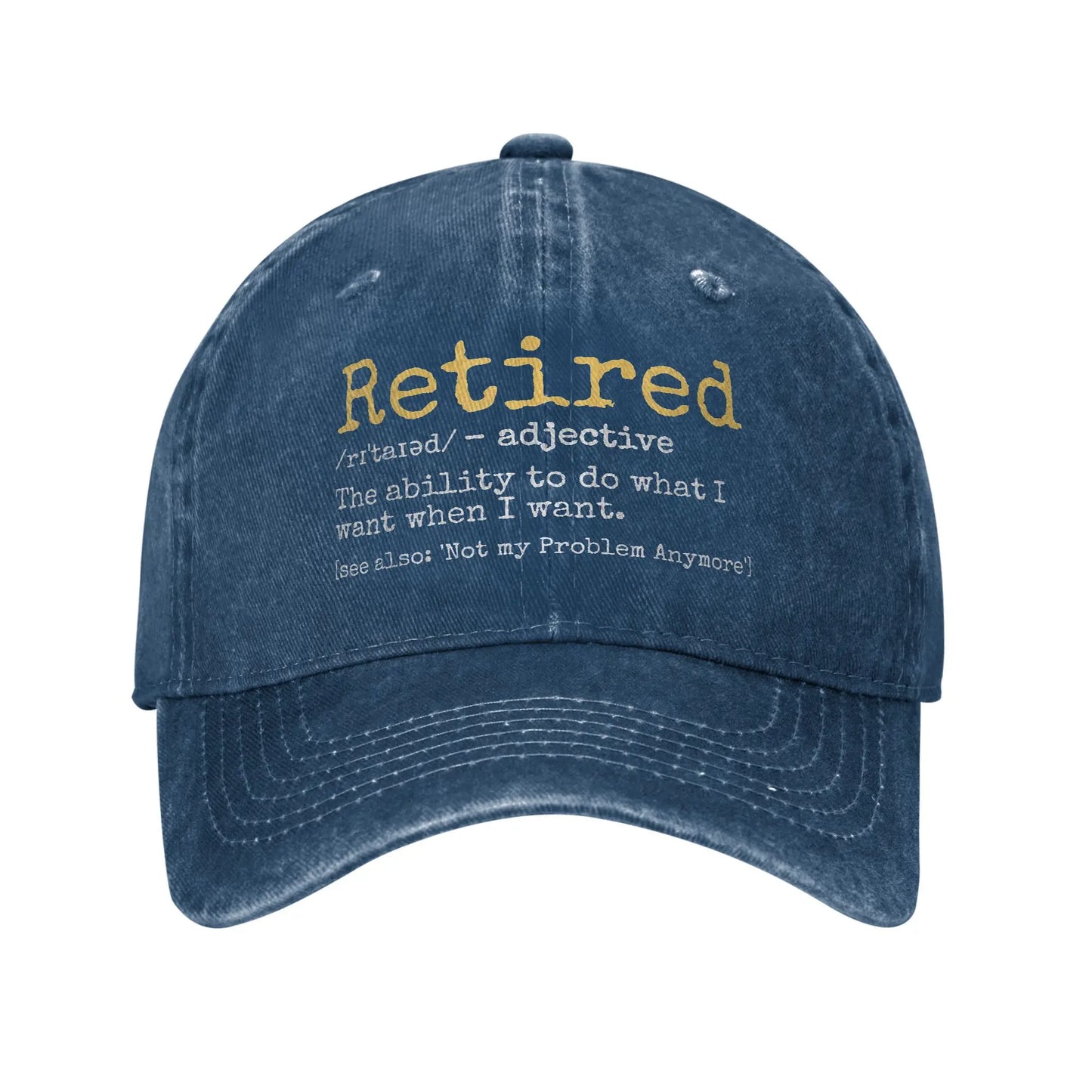 Fashion 2025 Retired Definition Funny Retirement Gag Baseball Cap Unisex Distressed Washed Snapback Outdoor Adjustable Caps Hat