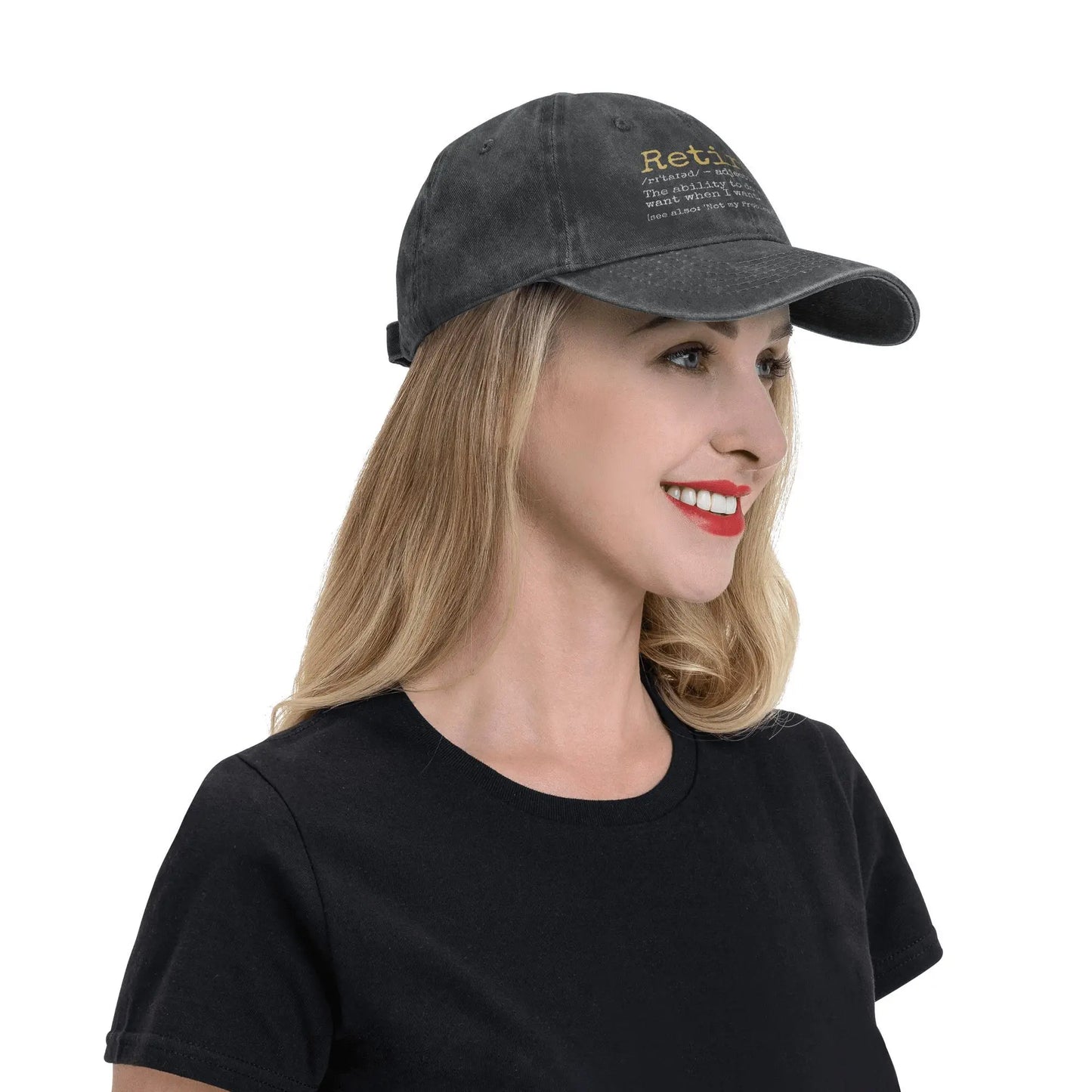 Fashion 2025 Retired Definition Funny Retirement Gag Baseball Cap Unisex Distressed Washed Snapback Outdoor Adjustable Caps Hat