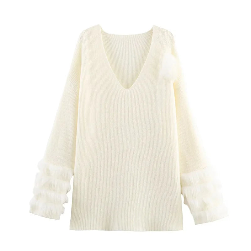 2025 Fall Fashion Trend: Fuzzy Knit Dress with Trendy Cuffs