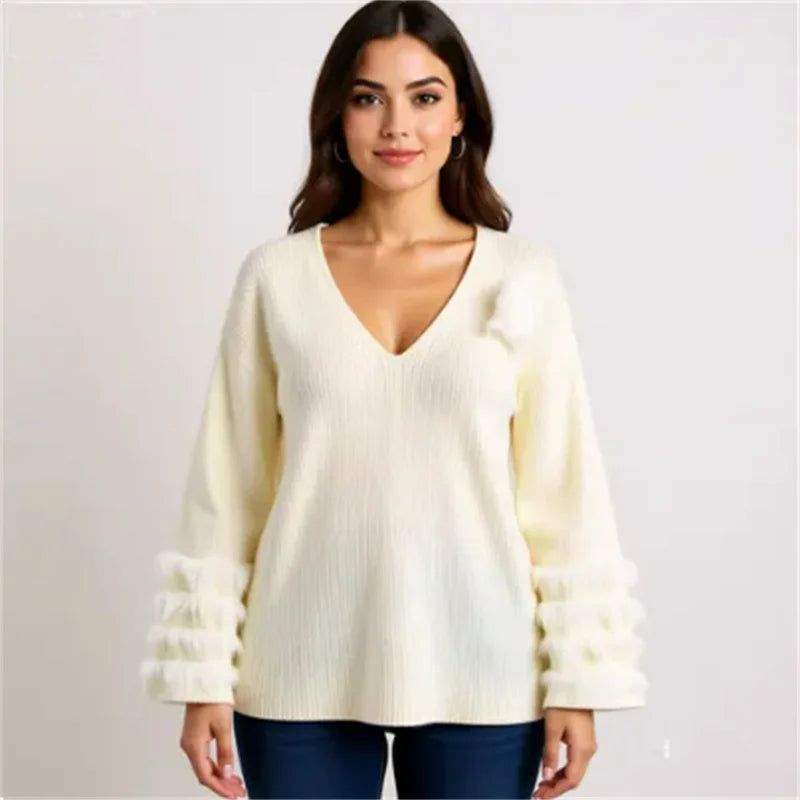 2025 Fall Fashion Trend: Fuzzy Knit Dress with Trendy Cuffs