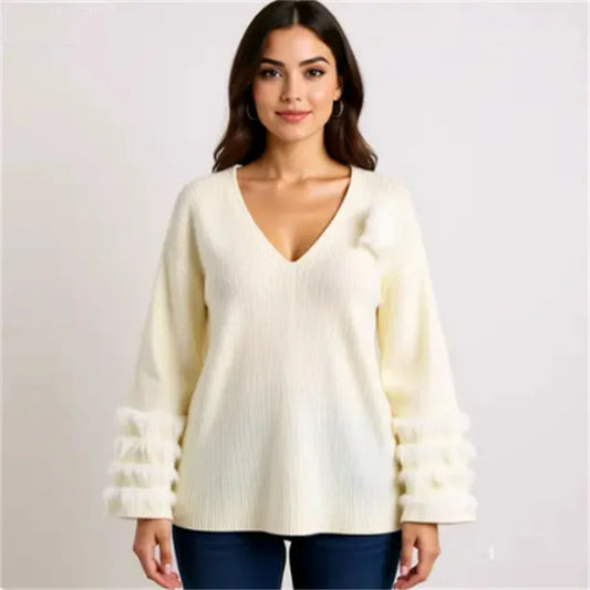 2025 Fall Fashion Trend: Fuzzy Knit Dress with Trendy Cuffs