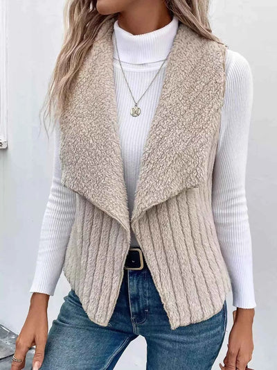 Cozy Fleece Open Front Vest Coat