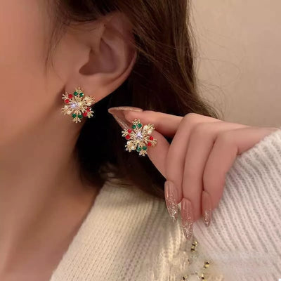 18K Gold-Plated Snowflake Stud Earrings - L&S Fashion