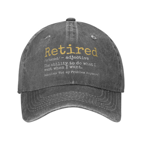 Fashion 2025 Retired Definition Funny Retirement Gag Baseball Cap Unisex Distressed Washed Snapback Outdoor Adjustable Caps Hat - L&S Fashion