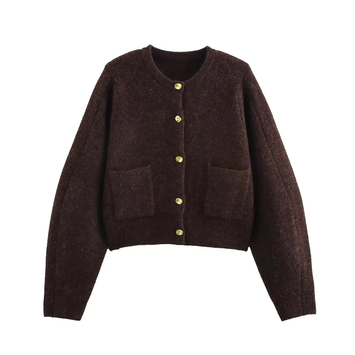 European And American Style Foreign Trade Women's Clothing New 2025 Fashion Gold Button-decorated Knitted Jacket Skirt Suit