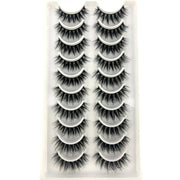 10Pairs 3d Mink Dramatic Volume Lashes Bulk Faux Thick Long Wispy Natural Mink Lashes Pack Short Wholesales Natural False lashes - L&S Fashion