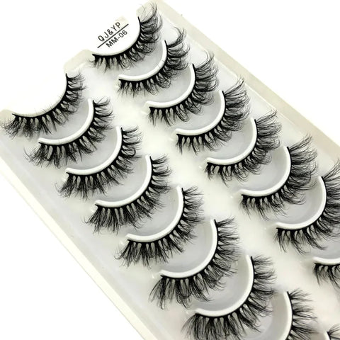 10Pairs 3d Mink Dramatic Volume Lashes Bulk Faux Thick Long Wispy Natural Mink Lashes Pack Short Wholesales Natural False lashes - L&S Fashion