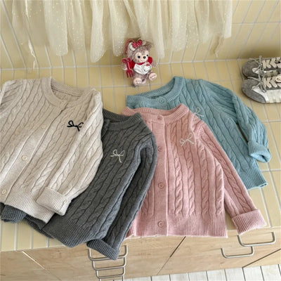New Children's Fashion Baby Girl Autumn Sweater  Winter Baby Girl Clothes Solid Color Autumn Knitted Cardigan Spring and Autumn - L&S Fashion
