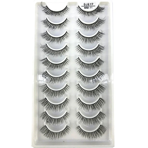 10Pairs 3d Mink Dramatic Volume Lashes Bulk Faux Thick Long Wispy Natural Mink Lashes Pack Short Wholesales Natural False lashes - L&S Fashion