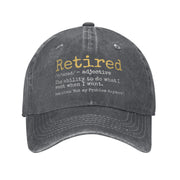 Fashion 2025 Retired Definition Funny Retirement Gag Baseball Cap Unisex Distressed Washed Snapback Outdoor Adjustable Caps Hat - L&S Fashion