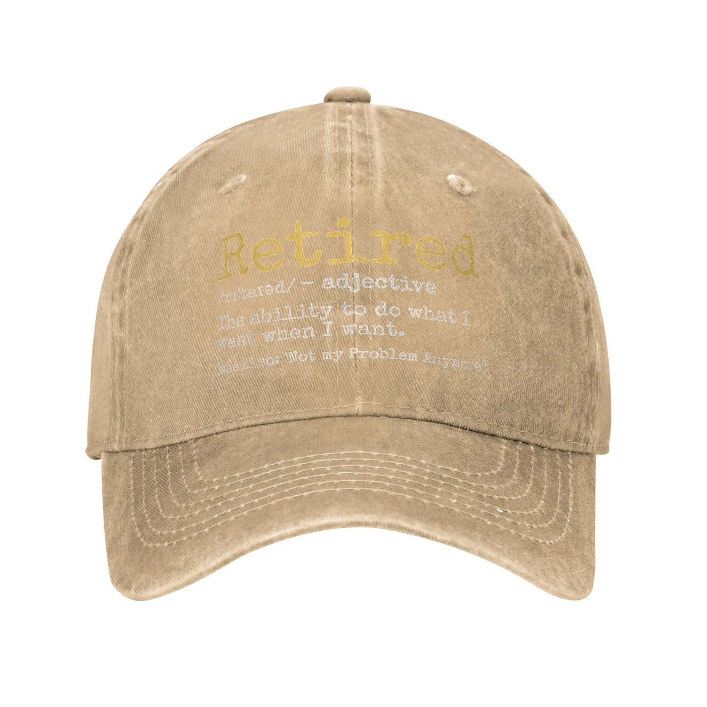 Fashion 2025 Retired Definition Funny Retirement Gag Baseball Cap Unisex Distressed Washed Snapback Outdoor Adjustable Caps Hat