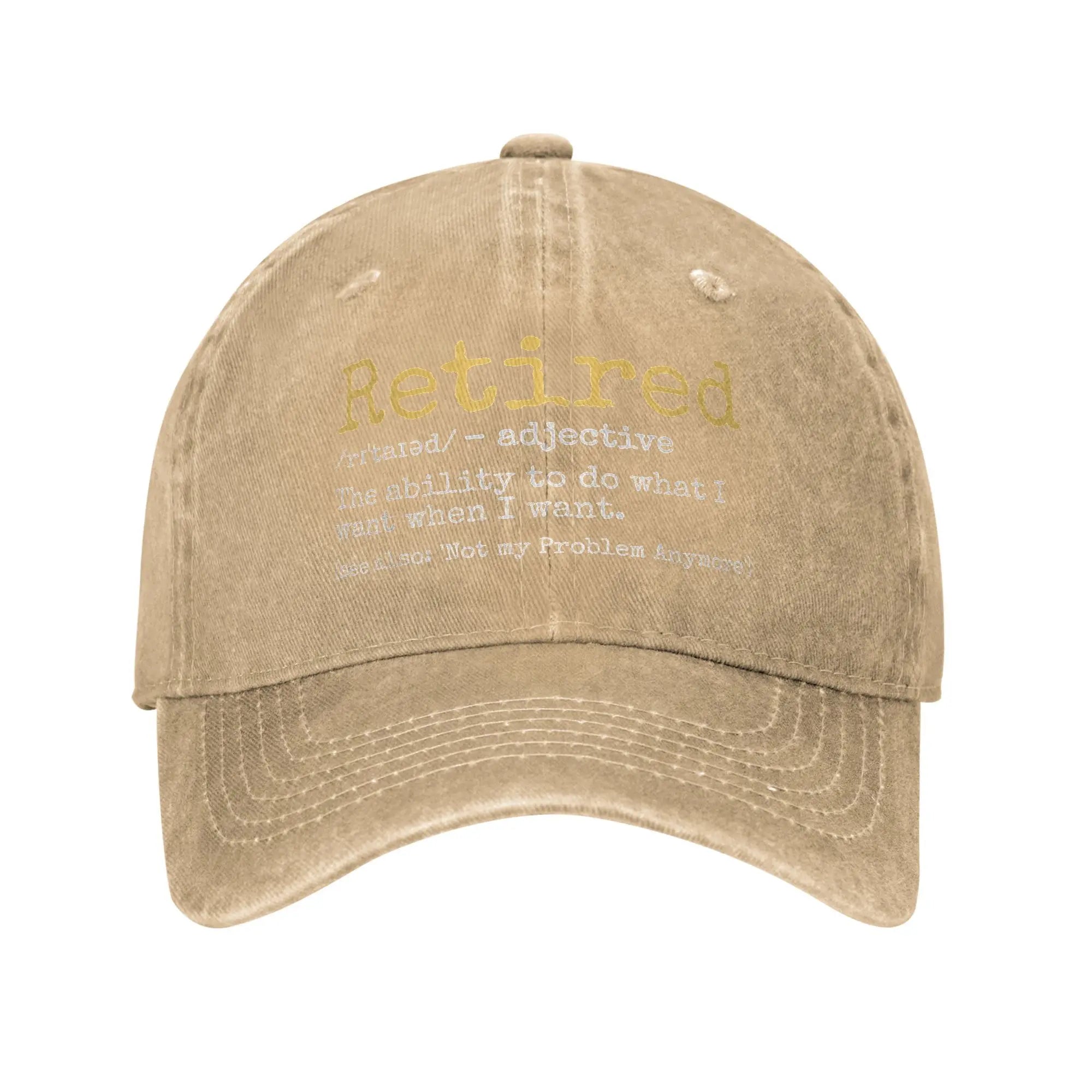 Fashion 2025 Retired Definition Funny Retirement Gag Baseball Cap Unisex Distressed Washed Snapback Outdoor Adjustable Caps Hat