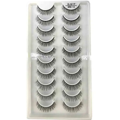 10Pairs 3d Mink Dramatic Volume Lashes Bulk Faux Thick Long Wispy Natural Mink Lashes Pack Short Wholesales Natural False lashes - L&S Fashion