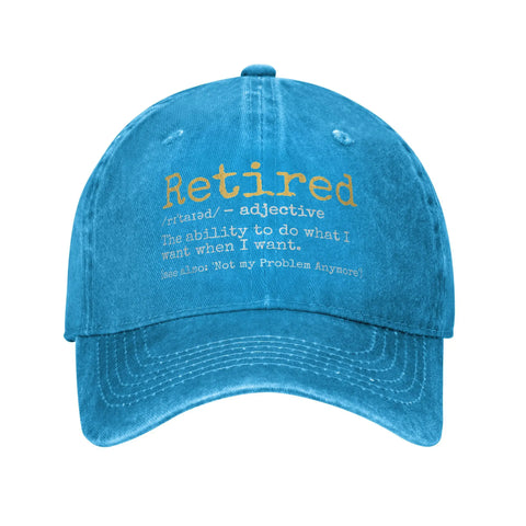 Fashion 2025 Retired Definition Funny Retirement Gag Baseball Cap Unisex Distressed Washed Snapback Outdoor Adjustable Caps Hat - L&S Fashion