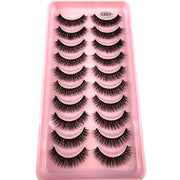 10Pairs 3d Mink Dramatic Volume Lashes Bulk Faux Thick Long Wispy Natural Mink Lashes Pack Short Wholesales Natural False lashes - L&S Fashion