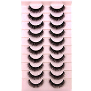 10Pairs 3d Mink Dramatic Volume Lashes Bulk Faux Thick Long Wispy Natural Mink Lashes Pack Short Wholesales Natural False lashes - L&S Fashion