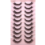 10Pairs 3d Mink Dramatic Volume Lashes Bulk Faux Thick Long Wispy Natural Mink Lashes Pack Short Wholesales Natural False lashes - L&S Fashion