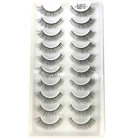 10Pairs 3d Mink Dramatic Volume Lashes Bulk Faux Thick Long Wispy Natural Mink Lashes Pack Short Wholesales Natural False lashes - L&S Fashion