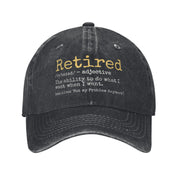 Fashion 2025 Retired Definition Funny Retirement Gag Baseball Cap Unisex Distressed Washed Snapback Outdoor Adjustable Caps Hat - L&S Fashion