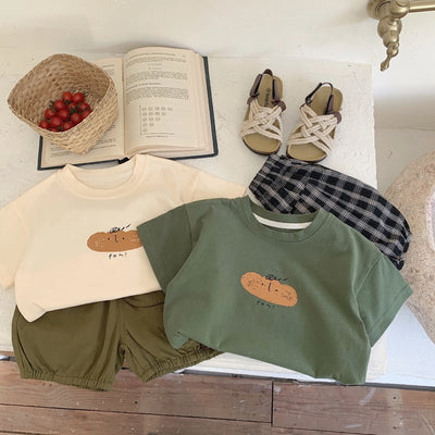 Summer New T Shirts Children's Clothes Tops Short Sleeved Print Cartoon T-shirt Round Collar Girl Boy Loose Casual Tshirt 9m-6y - L&S Fashion