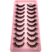 10Pairs 3d Mink Dramatic Volume Lashes Bulk Faux Thick Long Wispy Natural Mink Lashes Pack Short Wholesales Natural False lashes - L&S Fashion