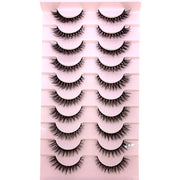 10Pairs 3d Mink Dramatic Volume Lashes Bulk Faux Thick Long Wispy Natural Mink Lashes Pack Short Wholesales Natural False lashes - L&S Fashion