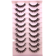 10Pairs 3d Mink Dramatic Volume Lashes Bulk Faux Thick Long Wispy Natural Mink Lashes Pack Short Wholesales Natural False lashes - L&S Fashion
