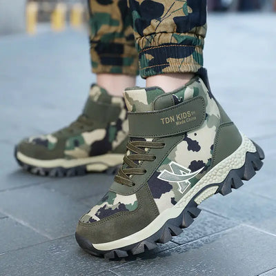 Winter Baby Boys Girls Boots Oxford Suede Children Casual Shoes Outdoor Anti-slip Camouflage Shoes Plush Kids Fashion Sneakers - L&S Fashion