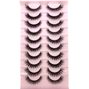 10Pairs 3d Mink Dramatic Volume Lashes Bulk Faux Thick Long Wispy Natural Mink Lashes Pack Short Wholesales Natural False lashes - L&S Fashion