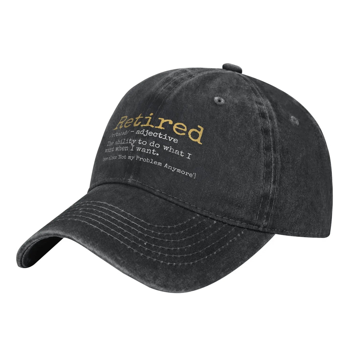 Fashion 2025 Retired Definition Funny Retirement Gag Baseball Cap Unisex Distressed Washed Snapback Outdoor Adjustable Caps Hat