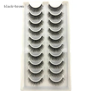 10Pairs 3d Mink Dramatic Volume Lashes Bulk Faux Thick Long Wispy Natural Mink Lashes Pack Short Wholesales Natural False lashes - L&S Fashion