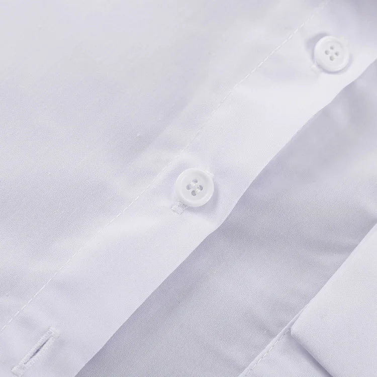 Fashion White Woman Blouse 2025 New Elegant Lapel Long Sleeve Shirt Blusa Streetwear Chic Pocket Blusa Top Female Clothing