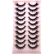 10Pairs 3d Mink Dramatic Volume Lashes Bulk Faux Thick Long Wispy Natural Mink Lashes Pack Short Wholesales Natural False lashes - L&S Fashion