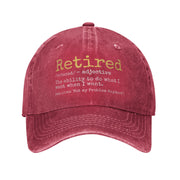 Fashion 2025 Retired Definition Funny Retirement Gag Baseball Cap Unisex Distressed Washed Snapback Outdoor Adjustable Caps Hat - L&S Fashion