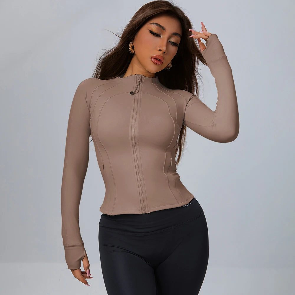 Fashion Solid - Color Long - Sleeve Top, Women's Versatile Basic Style for Running, Fitness, Work and Daily Wear