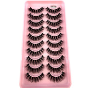 10Pairs 3d Mink Dramatic Volume Lashes Bulk Faux Thick Long Wispy Natural Mink Lashes Pack Short Wholesales Natural False lashes - L&S Fashion