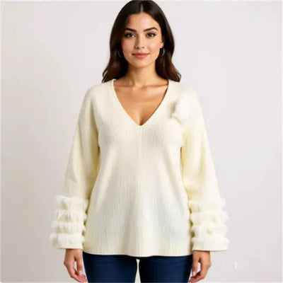 2025 Fall Fashion Trend: Fuzzy Knit Dress with Trendy Cuffs - L&S Fashion