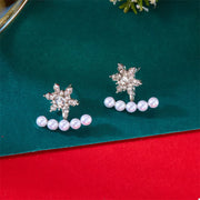 Christmas Snowflake Pearl Earrings - L&S Fashion